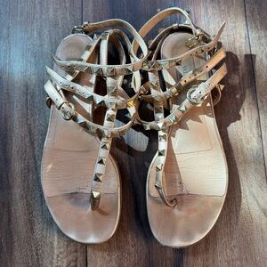 Authentic Valentino Rockstud Sandals - Rose gold metallic sz 36